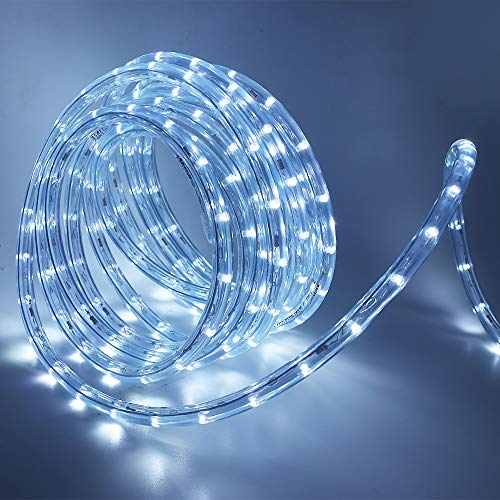 KISUFU 15M LED Strip Rope Lights,220V LED Lichtschlauch Außen,240 LEDs/m Indoor Warmweiß LED Fairy Lights for Garden Decoration,Outdoor LED Lichter Wasserdicht LED Tube