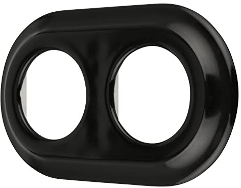 Porzellan Retro Rahmen 2-fach, Serie PR1 schwarz