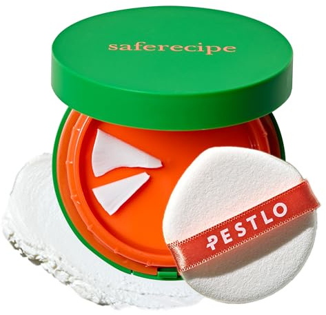 PESTLO Saferecipe No Sebum Grinding Sun Pact SPF 50+, PA+++ 0.63oz/ 18g- Grinding Dial Compact, Solid Cushion to a Soft Powdery Sunscreen, Sebum Control, Non-Irritating, Hypoallergenic Sun Pact