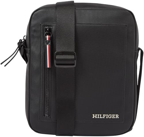 Tommy Hilfiger Herren Umhängetasche Pique Reporter Mittelgroß, Schwarz (Black), Einheitsgröße