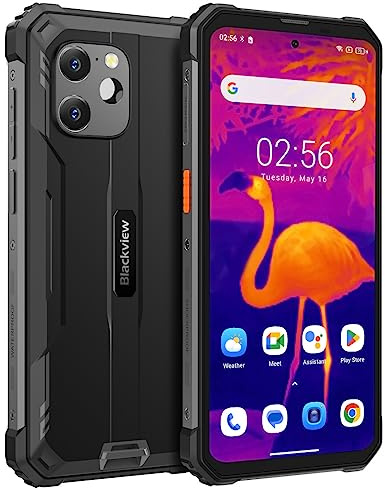 Blackview Imagerie Thermique Smartphone Incassable BV8900, Batterie 10000mAh, Helio P90 700 16Go+256Go, 64MP Triple caméra, 6.5'' 2.4K FHD+, IP68 Android 13 Téléphone Débloqué, NFC GPS OTG Noir
