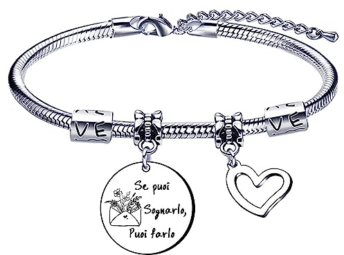 Lumengqi Examensgåvor till vän Vänskapsgåva Vänskapsarmband Vänskapsarmband Syster Armband Kvinna Armband Födelsedagspresent''Tro på din dröm Tro på dig''Inspirerande gåvor, L, Rostfritt stål