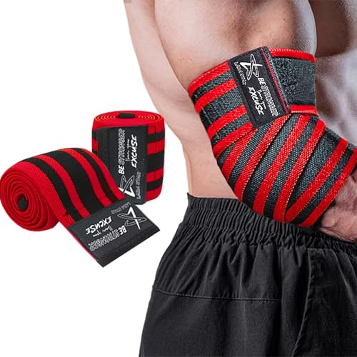 LARA STAR Ellenbogenbandagen für Gewichtheben, 119,4 cm, elastische Ellenbogenbandage & Kompression, Powerlifting, Fitness, Cross-Training & Gym Workout – Ellenbogenriemen zum Gewichtheben