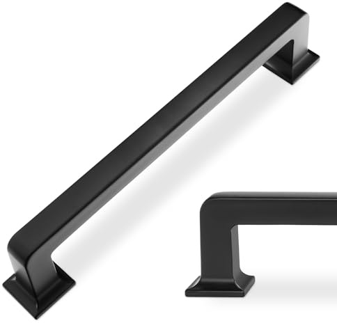 POVEFONK 10 Pack 5 inch Matte Black Cabinet Pulls Kitchen Cabinet Handles Cabinet Hardware Kitchen Handles for Cabinets Cupboard Handles Drawer Pulls