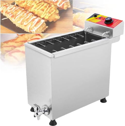 RayGenius Freidora EléCtrica AutomáTica Comercial para Perritos Calientes De Queso Freidora EléCtrica De Gran Capacidad para Perritos Calientes De MaíZ Coreanos