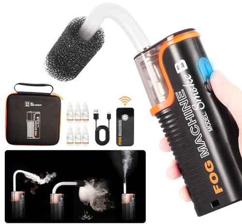 LENSGO Macchina per fumo, mini 40 W, telecomando senza fili, batteria, macchina per fumo portatile per fotografia, videografia, Halloween, matrimonio, festa, fumo B