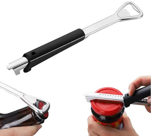 Aischens Ouvre-Boîte Manuel en Acier Inoxydable, Decapsuleur Ouvre Bouteille Réglable, Ouvre Bocal Universel Antidérapant pour Personnes Âgées, Sans Effort, Ouvre-Boîte Portable Multifonctionnel