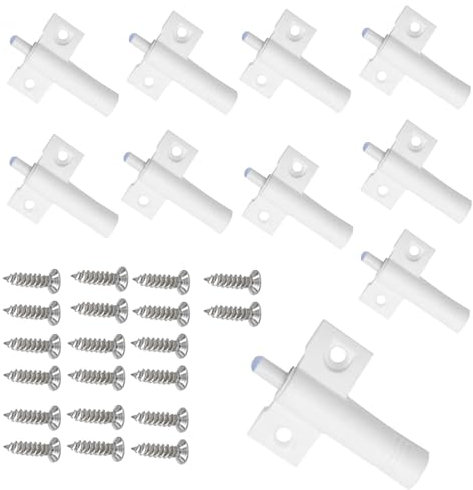 JOYVOX 10 Pcs Soft Close Damper Buffers with Stainless Steel Screws - Hydraulic Cabinet Door Dampers for Kitchen Cabinets, Wardrobe Doors, Furniture - Durable and Easy Installation
