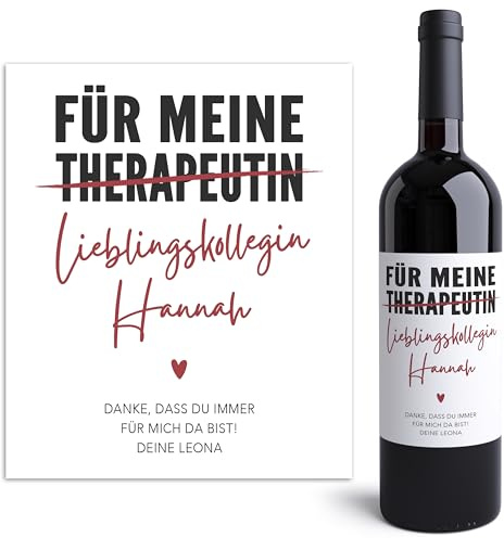 Lieblingskollegin Weinetiketten personalisiert für Kollegin Arbeitskollegin Abschied Jobwechsel Geschenk Wein Weinflasche Flaschenetiketten selbstklebend 2 Stück | 10x12 cm