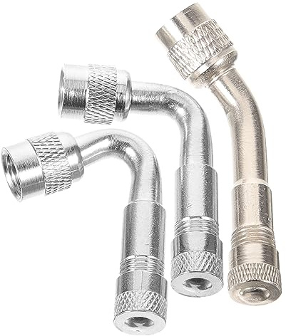 Ventilschaftverlängerung aus Kupfer für Fahrradreifenventile | Silber, für Anhänger und Fahrräder, Leicht zu Montieren, Robust und Formstabil, 3 Stück