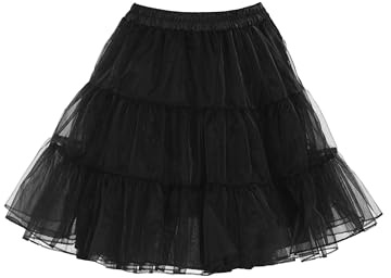 Wikoan Jupon sous Robe Femme Petticoat Années 50 A-Ligne Tutu Jupons pour Femmes Rockabilly Jupe Tulle Vintage Fond de Robe Noir L