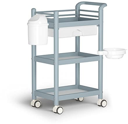 Rangement Chariot Chariot de service, chariot de rangement avec tiroir, chariot de cuisine, chariot utilitaire pour la maison, le bureau, la cuisine, la salle de bain, étagère de rangement à 3 niveaux