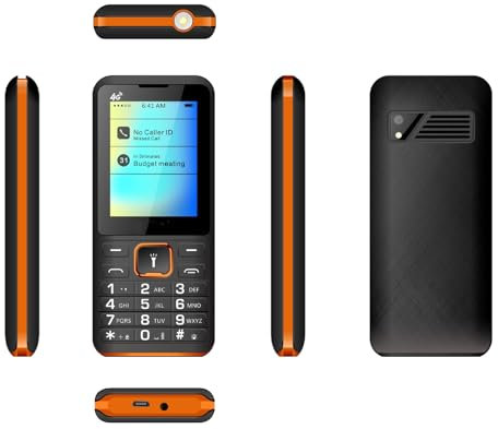 4g Basic-Mobiltelefoner För Barn Eller Seniorer, Upplåsta Telefoner Med Dubbla SIM-Kort, Backup-Arbetstelefon Med Stor Knapp,Orange