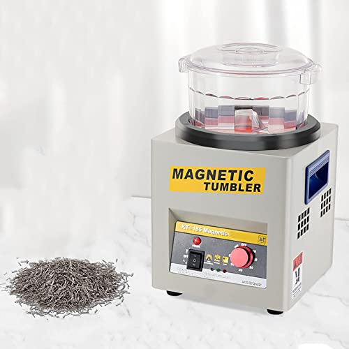 PASPRT Lucidatrice per Gioielli, Macchina per la Pulizia della Stazione di Finitura, lucidatrice Magnetica per Gioielli, Mini Bicchiere Magnetico con Funzione di temporizzazione