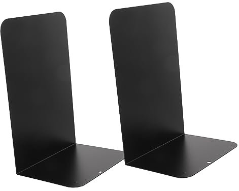 AUTSUPPL Schwarze Metall Buchstützen Stabile rutschfeste Buchhalter Für Schwere Bücher Verstellbar Und Dekorativ Geeignet Für Regale Zuhause Büro Bibliothek