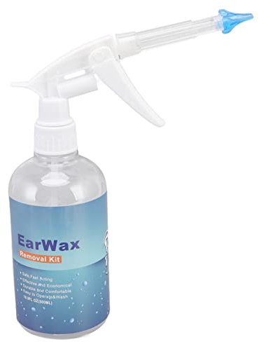 Kits de limpieza de oídos, 500 ml Lavador de oídos Eliminación de cera del oído de botella de spray con orejera profesional Arandela de limpieza de cera for el hogar de lavado de irrigación del oído f