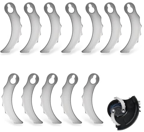 12 Pezzi Lame per Tagliaerba Metallo, CIYIN Lama di Ricambio, Lama Decespugliatore, Lame Tosaerba Sostituzione, Coltello per Tagliaerba, per 198426-9/198426-1
