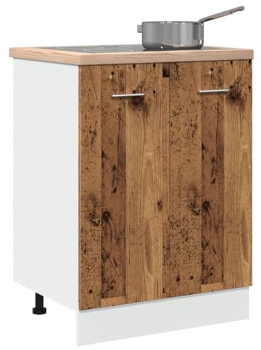 NQJIBUE Artikelunterschrank aus altem Holz, 60 x 46 x 81,5 cm, Holzwerkstoff, Schränke & Aufbewahrung, Küchenschränke