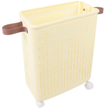 Cesto di Lavanderia Sottile, Cesto di Lavanderia Stretta con Manici, Cesto di Vestiti Sporchi Pieghevoli, Bidone di Deposito per la Lavanderia per la Lavanderia, Dormitorio (Con ruote)