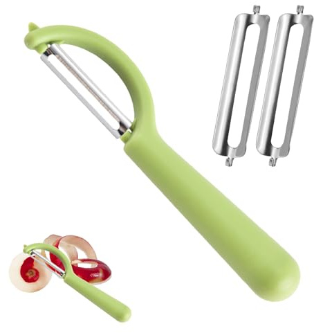 Sparschäler,Kartoffelschäler Ersatzteile,Schälmesser Küchenhelfer,Julienne Schäler,Peeler Microplane Universell,für Apfelschäler Spargelschäler Gemüseschäler,Ersatzklinge (Grün)