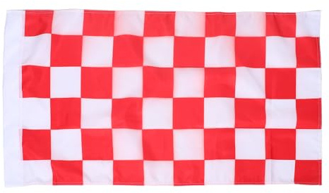 SUPVOX Drapeaux de course à carreaux en polyester - 96 x 64 cm, drapeaux de voiture rouges et blancs, bannière extérieure pour jardin, pelouse, patio, garage, décoration de fête de course