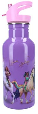 My sweety pop Trinkflasche für Kinder, Edelstahl, Krippe, Kindergarten, Schule, Urlaub, Mahlzeit, 22 cm, 500 ml, Hydratation, Geschenkidee (Unicorn Academy - Violett)