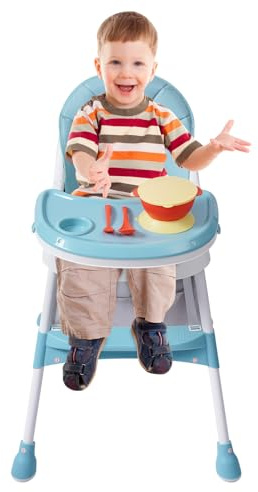 BAOCHADA kinderhochstuhl Hochstuhl ，2-in-1 verstellbarer Hochstuhl Baby mit Doppelstockpalette Fütterungssessel ab 6 Monaten bis 3 Jahre Kleinkind Tisch Sitz Stuhl für Säuglingsernährung (Grün)