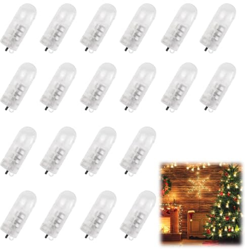 WUSJCOF 20 Luces LED para Globos con Interruptor, Luz para Farolillos, Iluminación para Globos de Papel, Fiesta de Cumpleaños, Bodas, Decoración Navideña (Blanco Cálido)
