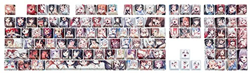 NIHENHAO Touches de Clavier à thème d'anime Japonais par Sublimation de personnalité Tendance 108 Touches OEM Touches de Touches Satellites Opaques