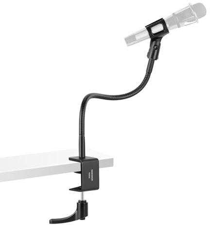 NEEWER Soporte de micrófono de escritorio con brazo flexible, soporte de micrófono con clip y adaptador de 3/8 a 5/8 pulgadas compatible con Blue Yeti Snowball HyperX QuadCast SoloCast Shure, MS016