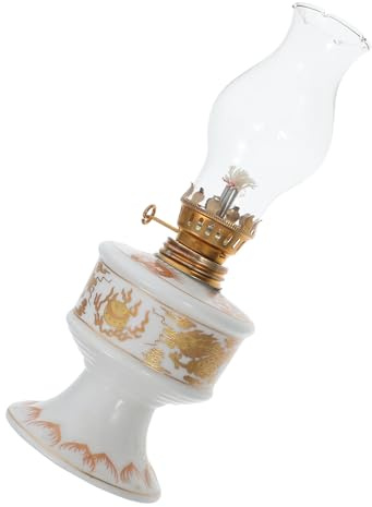 HOMOCONO Vintage Öllaterne aus Glas Praktische Petroleumlampe für Camping Outdoor und Festliche Anlässe