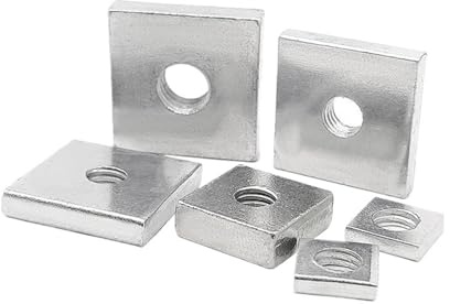 Tuercas Cuadradas 10/50 piezas Tuercas cuadradas M3 M4 M5 M6 M8 rectangulares delgadas Bloque deslizante for accesorio de perfil aluminio(10pcs,M4-12x6x2.5mm)