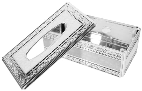 PRETYZOOM Caja de Pañuelos de Mesa Estilo Europeo, Acrílico Reforzado Color Plata, Rectangular para Almacenamiento de Toallas de Papel, Porta Pañuelos Decorativo para Salón, Comedor y Hotel