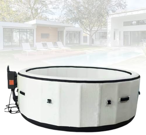SPA Inflable para Jardín, Bañera de Hidromasaje Portátil con 150 Jets de Masaje a Burbujas, Fiestas al Aire Libre con Inflado con Un Solo y Tapete Independiente(206 * 71 cm)