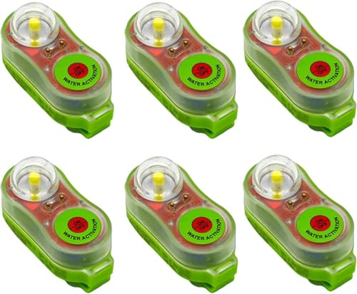 Generico Luci Giubbotto Salvataggio a LED con Attivazione ad Acqua - Set da 8 Pezzi - Rosse e Verdi per Emergenza in Mare per Sopravvivenza in Acqua di Emergenza 8 Pezzi/6Pezzi/4Pezzi