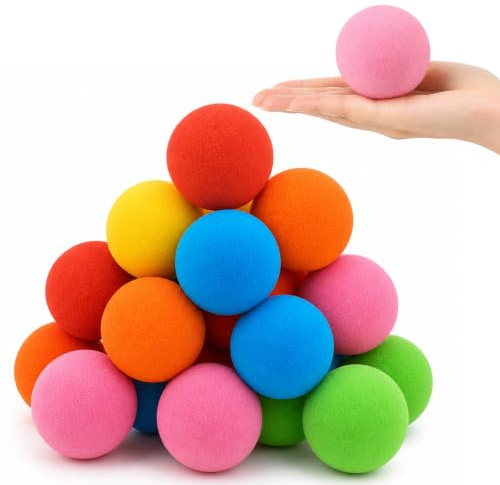 Generisch Schaumstoffball, 12 Stück Softbälle für Kinder, 6cm Eva Schaumstoffbälle, Softbälle Kinder, 6 lebendige Farben, sicher für Indoor-Spiele, Lernspielzeug für Farben