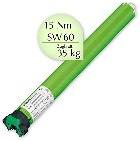 SELVE SEL Plus 2/15, Rolladenmotor (15 Nm/ 35 kg Zugkraft) für Wellen mit SW 60, inkl. Wellen-Adapter, Motorlager & 2,5 m Kabel + GRATIS EVEROXX®-Phasenprüfer