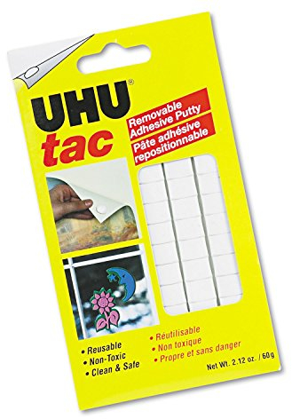 UHU 99683 Tac Klebemasse, abnehmbar/wiederverwendbar, ungiftig, 60 g, 80 Stück pro Packung
