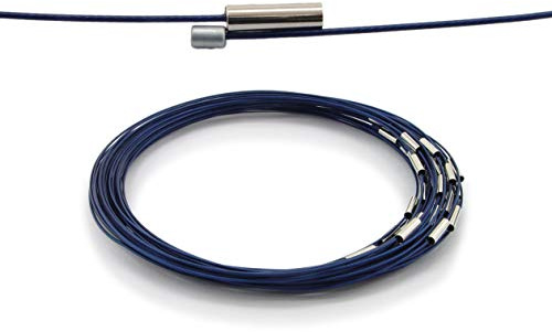 WEBandBUY 1 Halsreif aus Edelstahl Magnetverschluss Länge ca. 43 cm Farbe: Kornblumenblau