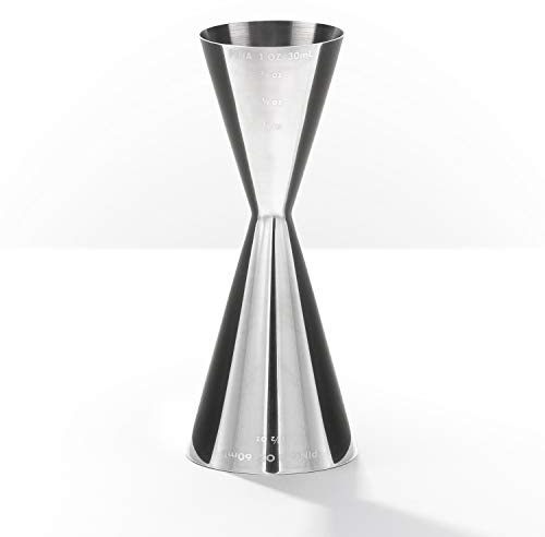 Piña Barware Slim Stainless Steel Commercial 2oz. / 1oz. Slim Style Measuring Jigger Bar Tool (Polished Finish)