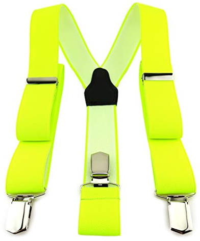 TigerTie Unisex Hosenträger in Y-Form mit 3 extra starken Clips - Farbe in einfarbig Uni - hochwertige Verarbeitung - Breite 35 mm