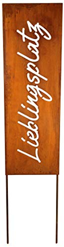 Bornhöft Cartel decorativo para jardín, 115 cm, color óxido