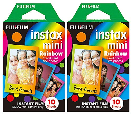 Fuji Instax Mini Rainbow Colors Sofortbildfilm für Fujifilm Instax Mini Kamera, 20 Stück