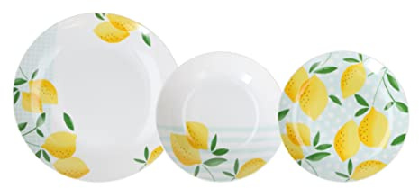Tognana Panarea - Juego de platos para 6 personas, 18 piezas, porcelana, multicolor