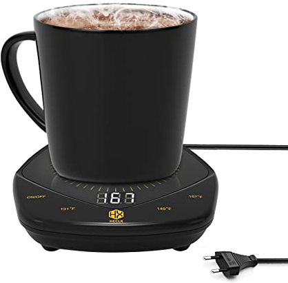 Kaffeewärmer, Bürotisch Gadgets Smart Cup Warmer für Home Office, Elektrischer Kaffeewärmer mit 3 Temperatureinstellungen, Getränkewärmer für Kaffee, Milch, Tee (Schwarz)
