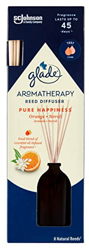 Glade Aromatherapy Diffusore di Oli Essenziali a Bastoncini, Fragranza Pure Happiness Arancia e Neroli, 1 Confezione da 1 Diffusore da 80 ml