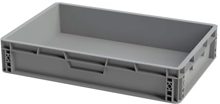 Solent Plastics Recycled Plastic ECO Euro Plastic Stacking Industrial Storage Containers Boxes Crates! (25 Litre - 60 x 40 x 12cm)