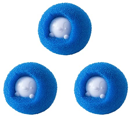 FIYSON 3Pcs Reusable Hair Collector for Washing Machine,Pet Hair Remover Hair Catcher,Anti-Entangle Laundry Ball,Washing Machine Fluff Catcher for Clothes Anti Winding Adsorption Cleaning Ball (Blue)