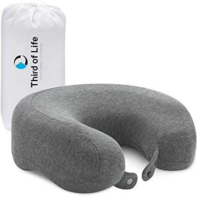 Nackenkissen für Flugzeug & Auto | Orthopädisches Reise-Kissen aus ergonomischem Memory-Foam | Nackenhörnchen RONDAR mit Bezug | Beugt Verspannungen vor | Atmungsaktives Nackenstützkissen & -hörnchen