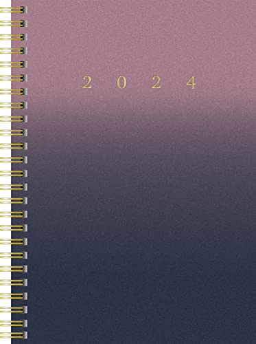 rido/idé Wochenkalender „Gradient Sky“ 2024 2 Seiten = 1 Woche A5 schwar, bordeaux